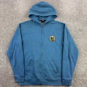 Y2K Girl Skateboards Hoodie Mens Large Blue Zip Great Seal Patch Skateboarding